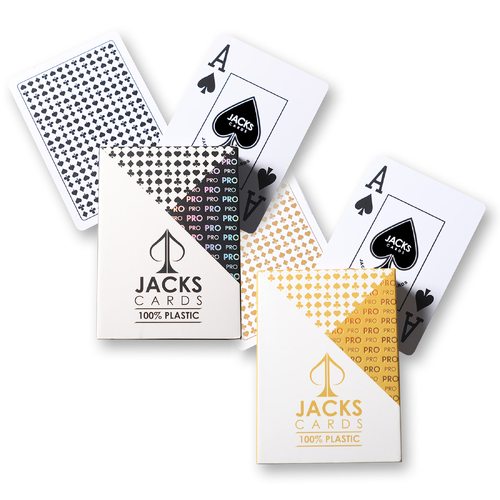JACKS PRO Playing Cards - Black / Gold (2 Decks)