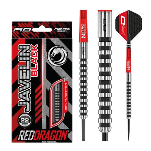 Red Dragon Javelin Black Darts - Set of 3