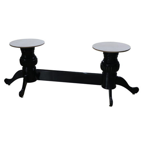 Dual Pedestal Wooden Table Base Leg